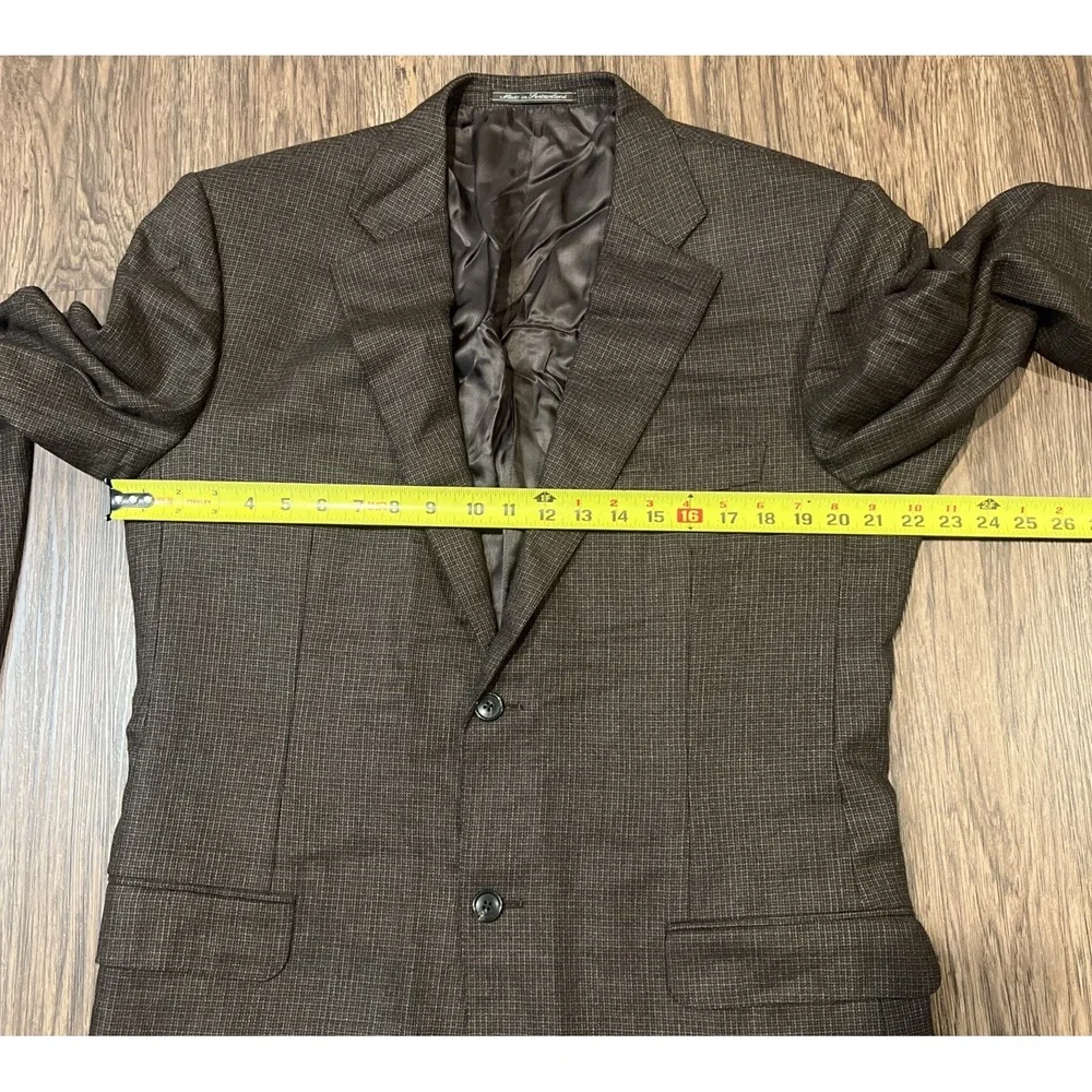 Ermenegildo Zegna Saka Fifth Avenue Blazer Mens Size 54 Long Brown Wool 2 Button